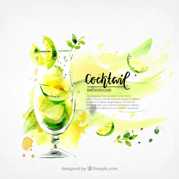 Free Vector | Background of watercolor cocktail refreshing
