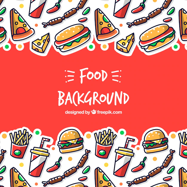Free Vector | Background with different fast food