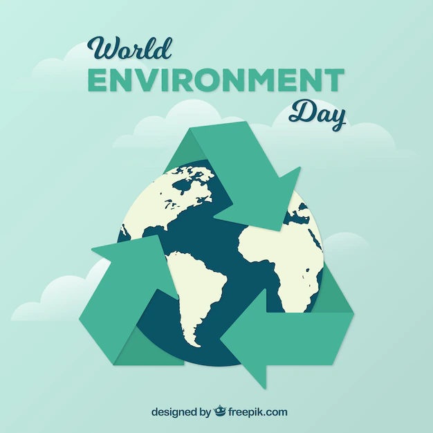 Free Vector | Background with earth and recycling symbol