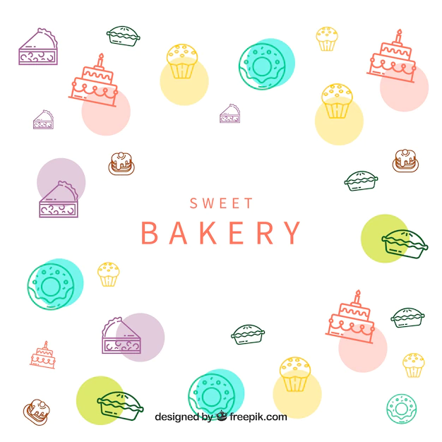 Free Vector | Bakery background with sweets