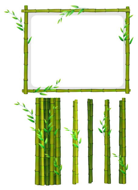 Free Vector | Bamboo frame and bamboo sticks