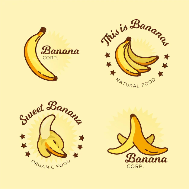 Free Vector | Banana logo collection template