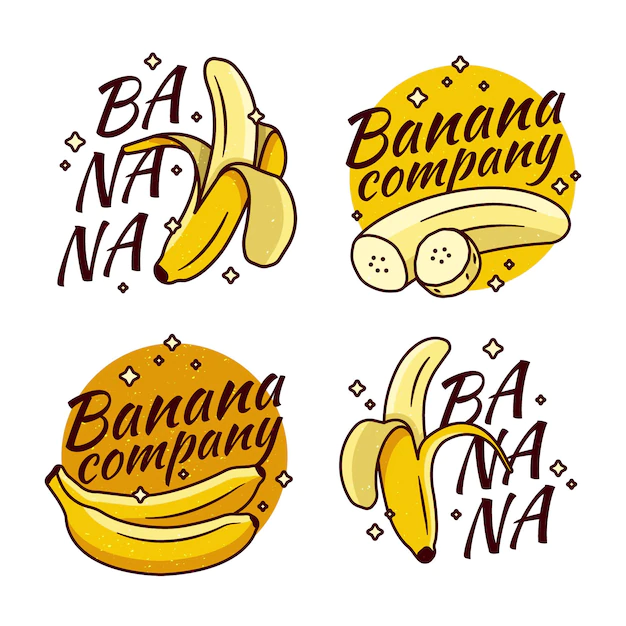 Free Vector | Banana logo company collection