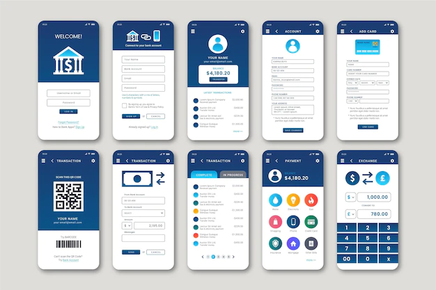 Free Vector | Banking app interface