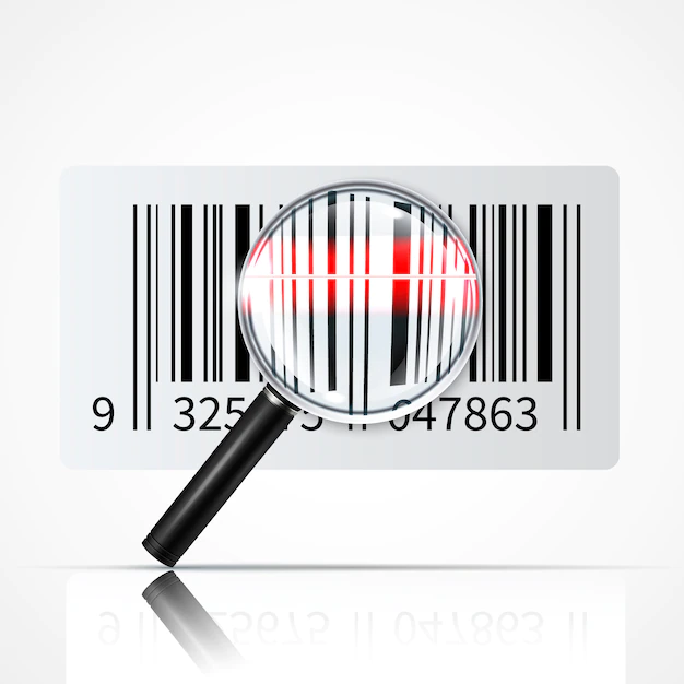 Free Vector | Bar code magnifier realistic illustration
