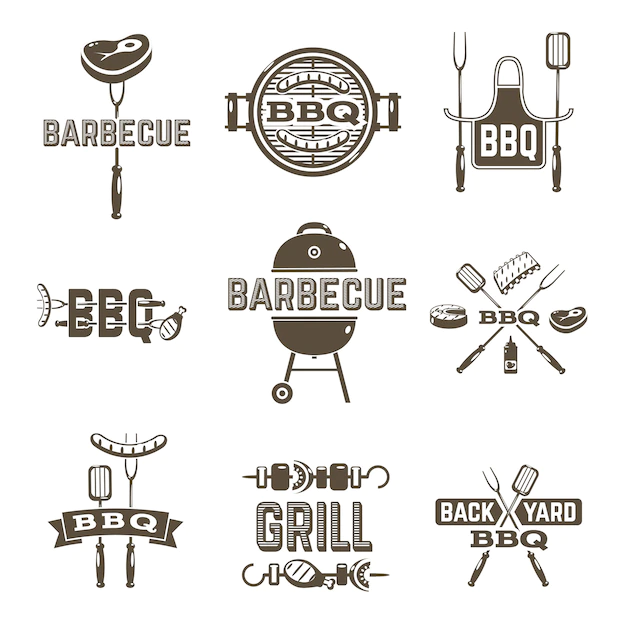 Free Vector | Barbecue and grill labels