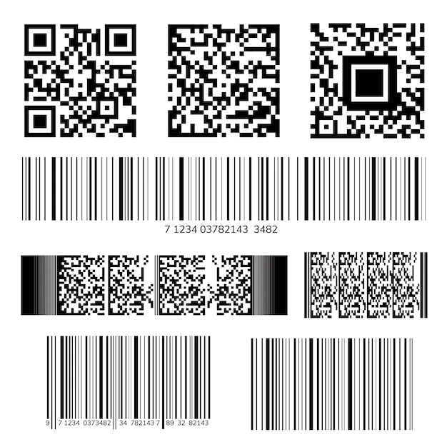 Free Vector | Barcode and qr code collection