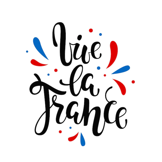 Free Vector | Bastille day lettering with leaves