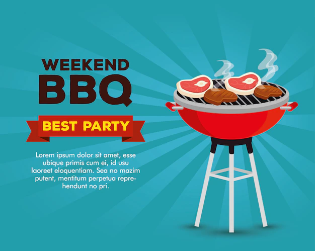 Free Vector | Bbq weekend party invitation