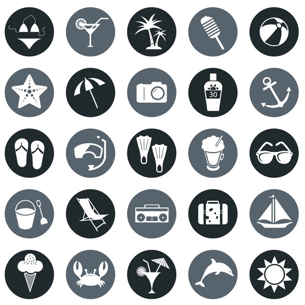 Free Vector | Beach icons