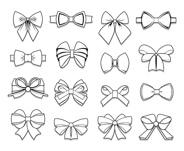 Free Vector | Beautiful bows elements collection