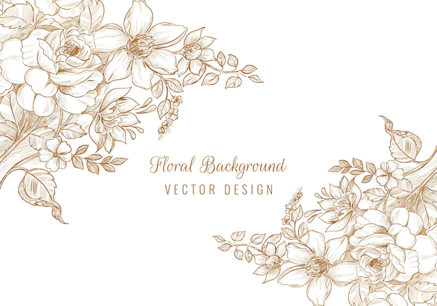 Free Vector | Beautiful decorative wedding floral background