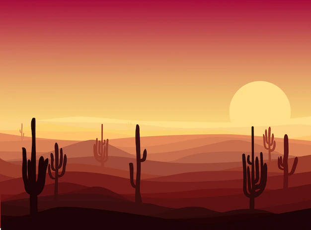 Free Vector | Beautiful desert landscape template