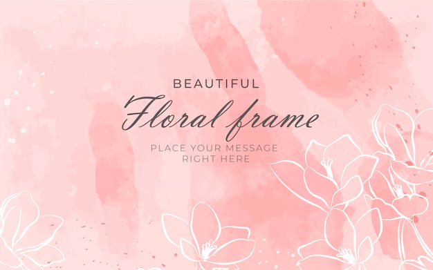 Free Vector | Beautiful floral frame with watercolor background