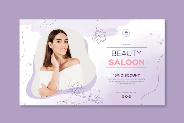 Free Vector | Beauty saloon banner template