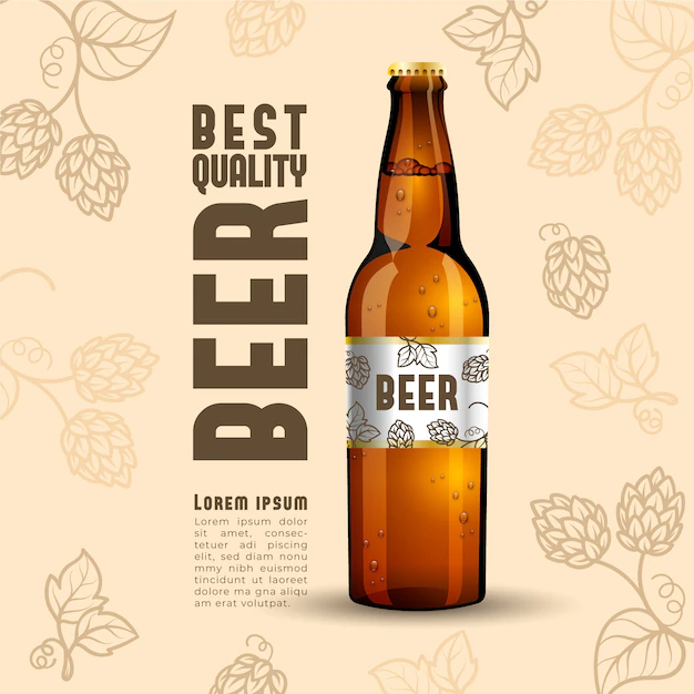 Free Vector | Beer ad with vintage illustration