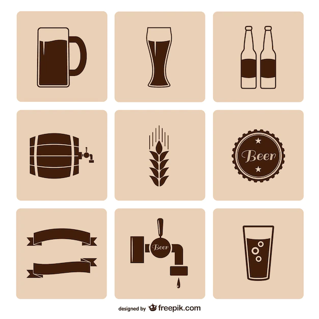 Free Vector | Beer icons pack