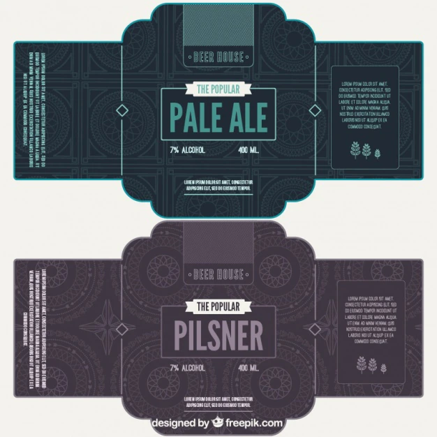 Free Vector | Beer labels with geometric background