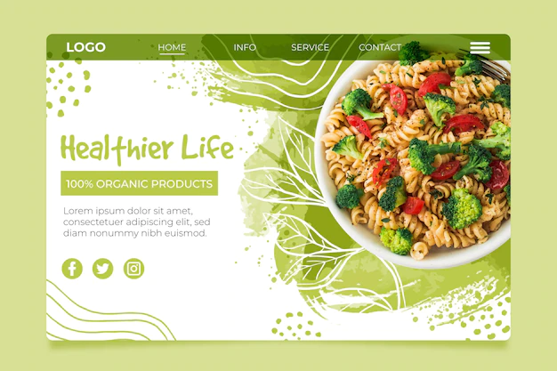 Free Vector | Bio and healthy foodlanding page