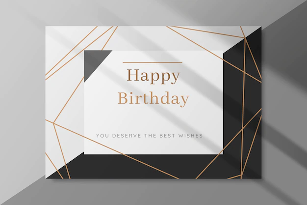 Free Vector | Black and white birthday card