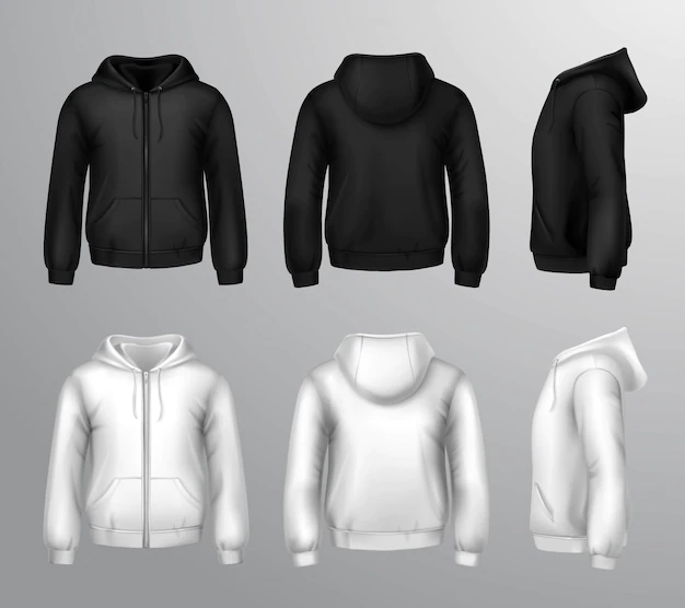 Free Vector | Black and white male hooded sweatshirts