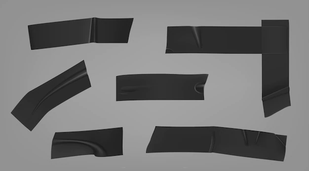 Free Vector | Black insulating duct adhesive tape stripes