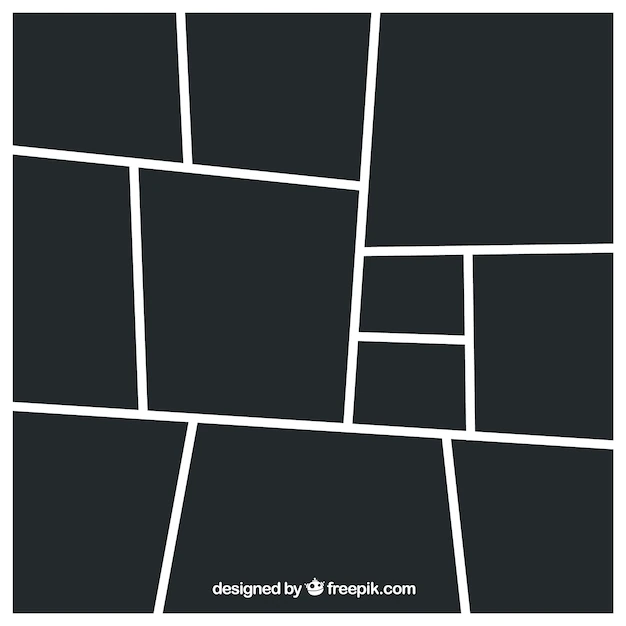 Free Vector | Black photo frame collage template