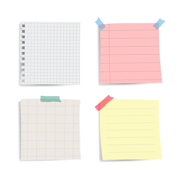 Free Vector | Blank reminder paper notes vector set