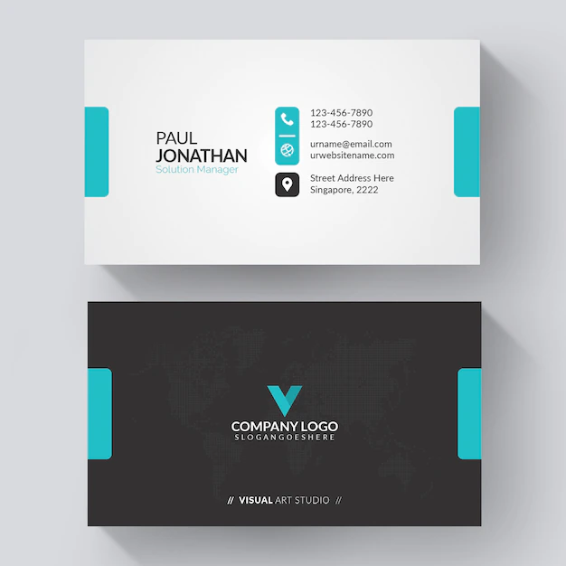 Free Vector | Blue and white business card