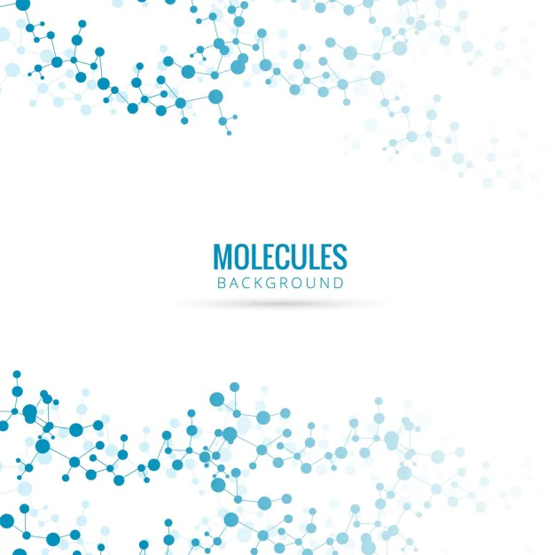 Free Vector | Blue background with molecules