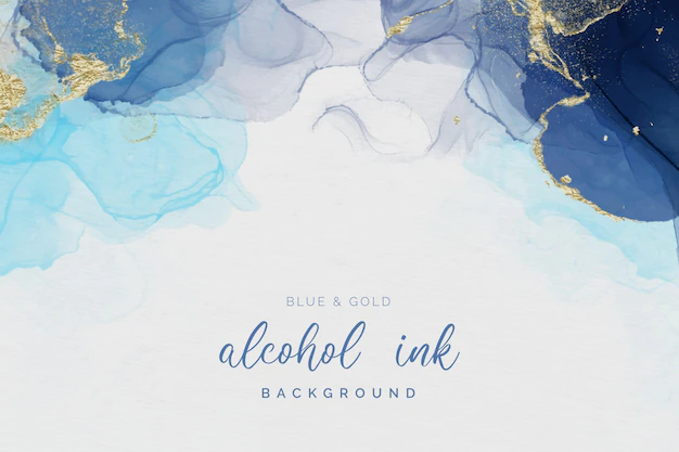 Free Vector | Blue & gold alcohol ink background