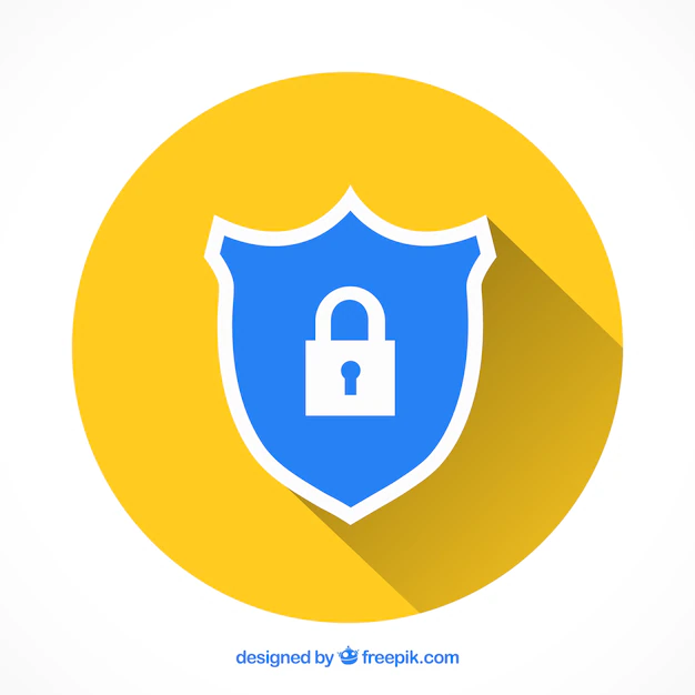Free Vector | Blue shield with lock in flat design