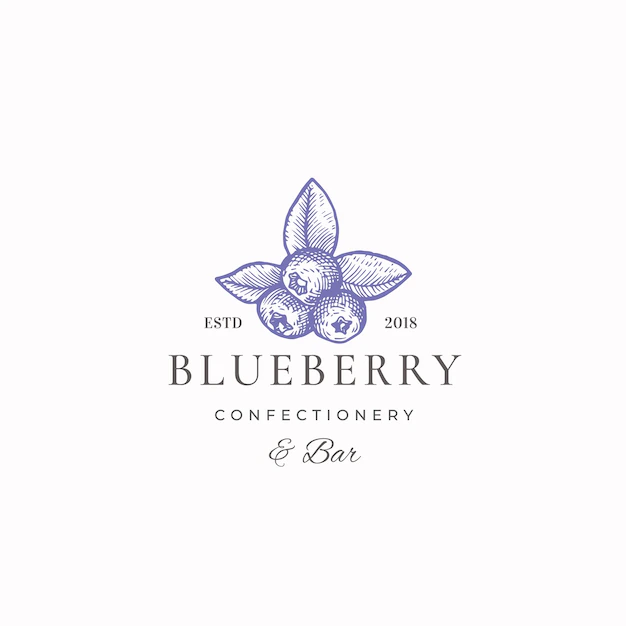 Free Vector | Blueberry confectionary abstract  sign, symbol or logo template.