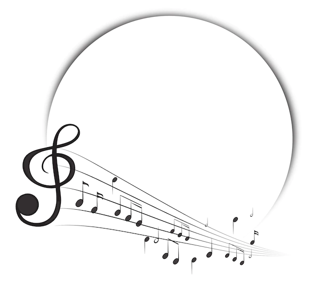 Free Vector | Border template with music notes in background