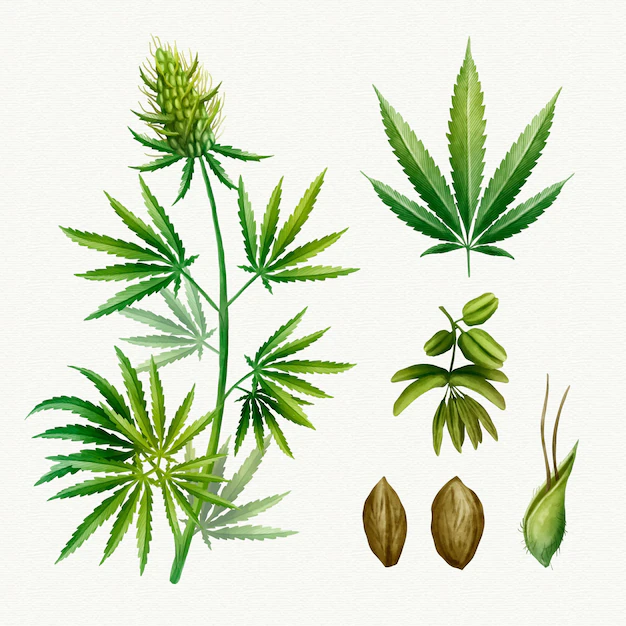 Free Vector | Botanical cannabis leaves pack