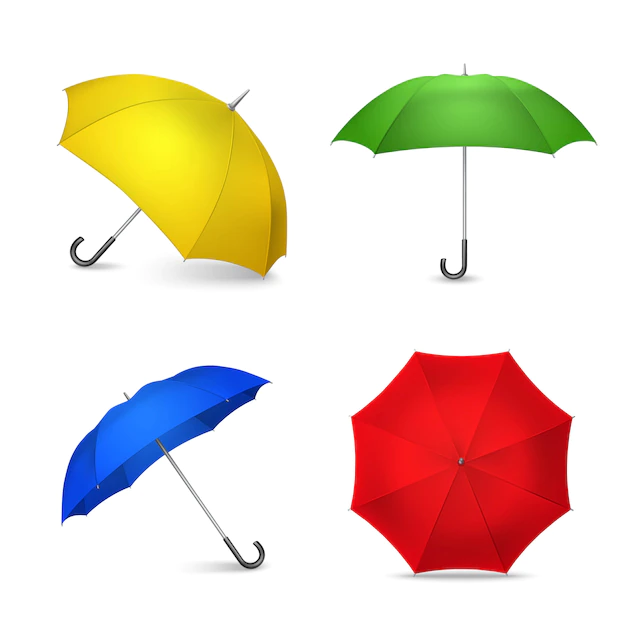 Free Vector | Bright colorful umbrellas 4 realistic images