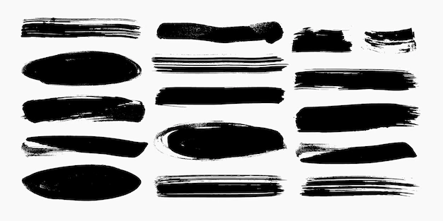 Free Vector | Brush stroke set