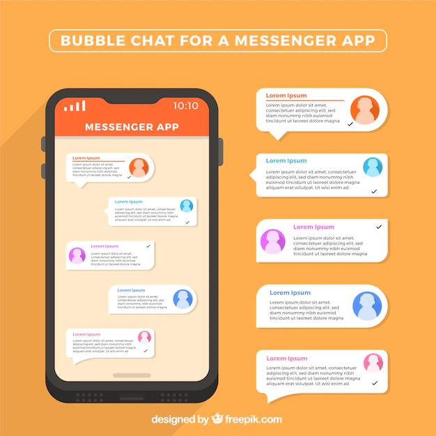 Free Vector | Bubble chat for messenger application in flat style