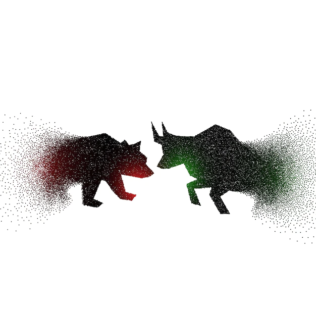 Free Vector | Bull and bear concept design made with particles