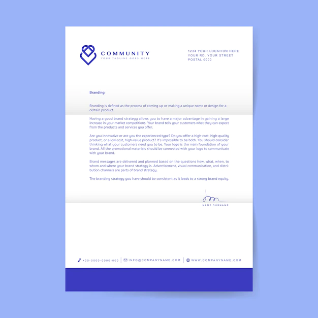 Free Vector | Business letter with logo