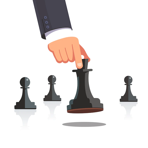 Free Vector | Business man hand making a strategic chess move
