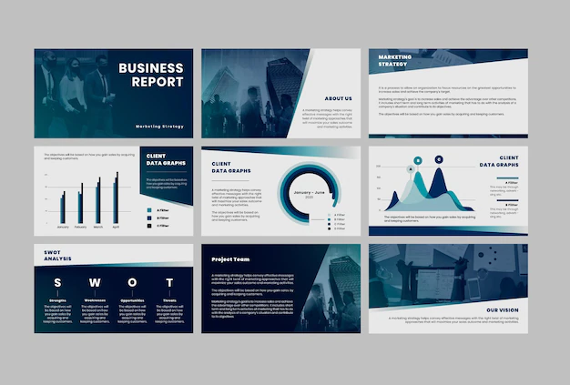 Free Vector | Business strategy presentation editable templates