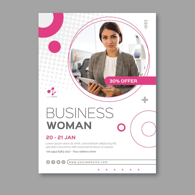 Free Vector | Business woman poster template