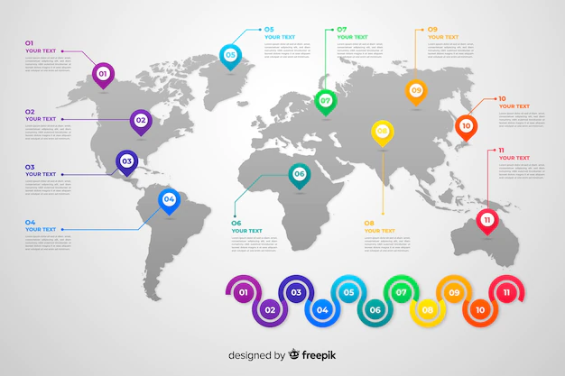 Free Vector | Business world map infographic