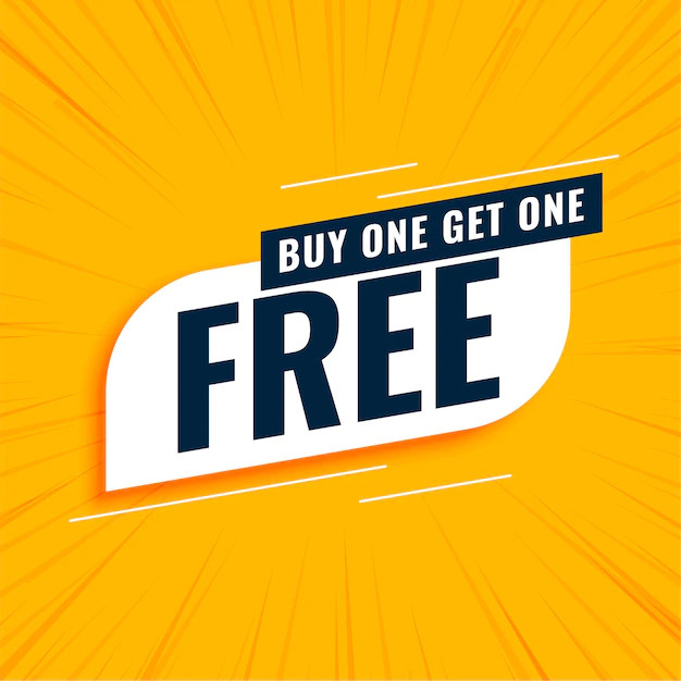 Free Vector | Buy one get one free sale yellow banner