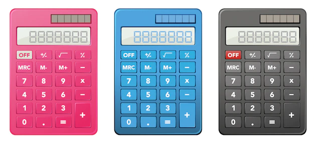 Free Vector | Calculators in three different colors
