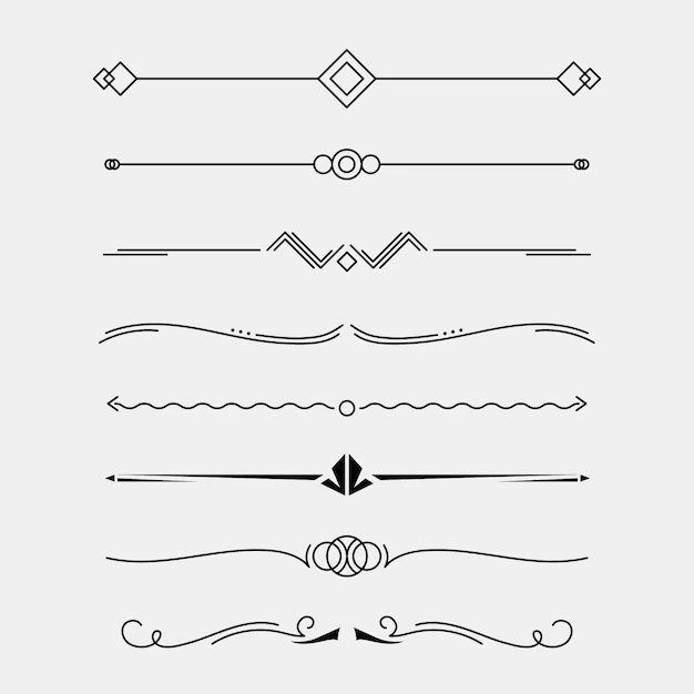 Free Vector | Calligraphic ornamental line divider collection