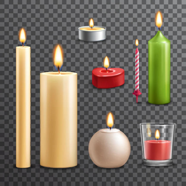 Free Vector | Candles transparent set