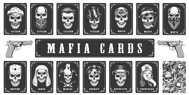 Free Vector | Cards for the mafia game