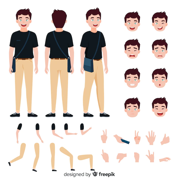 Free Vector | Cartoon man character template